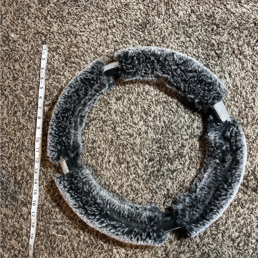 Elegant Charcoal Faux fur steering wheel